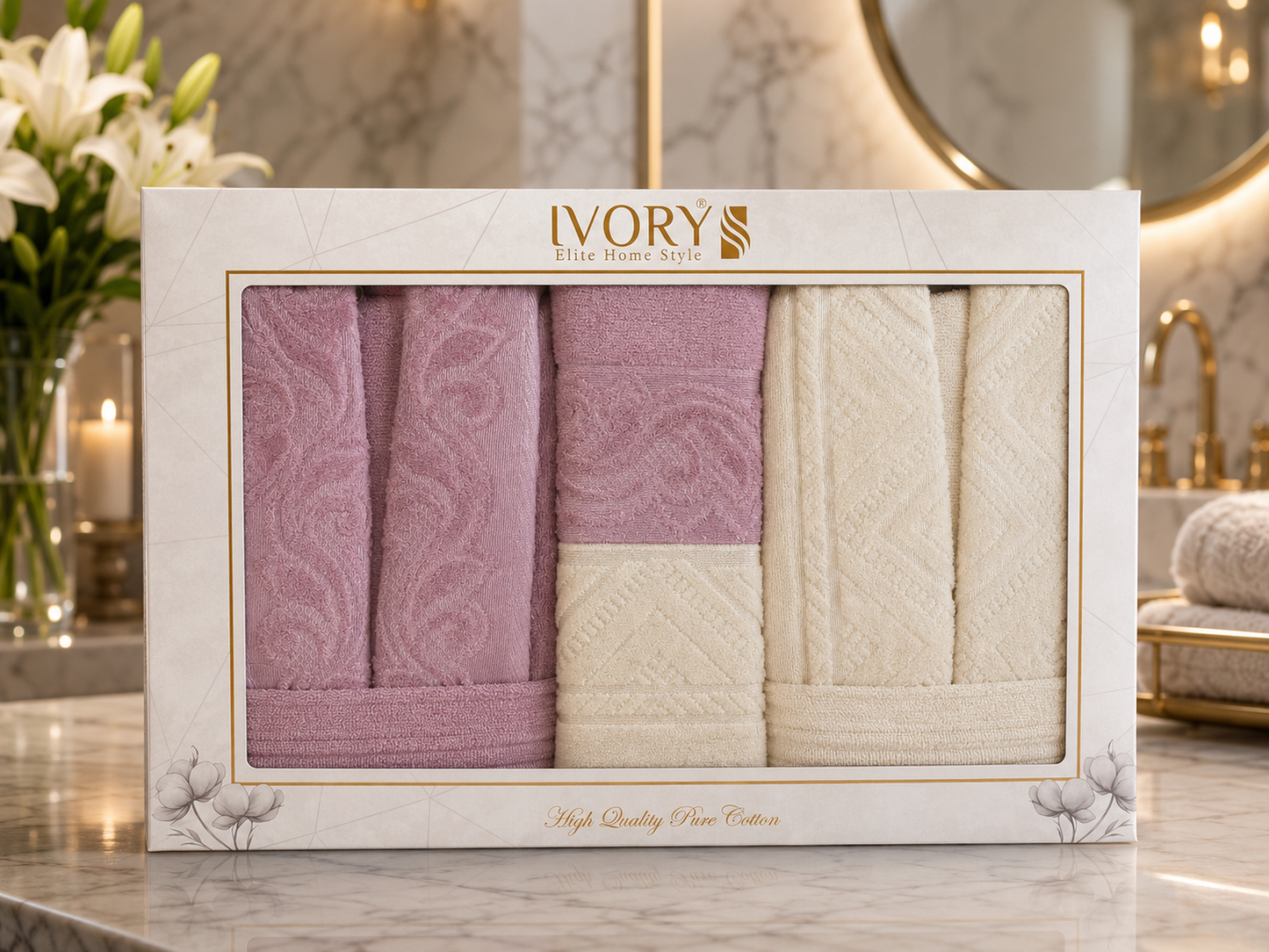 Bathrobe Set - Ivory