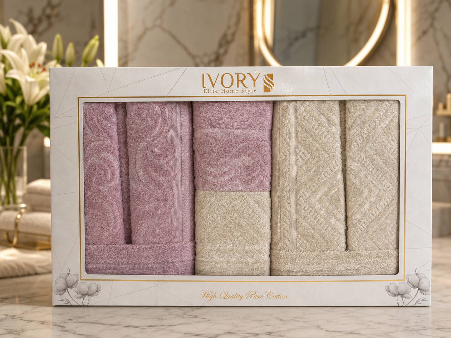 Bathrobe Set - Ivory