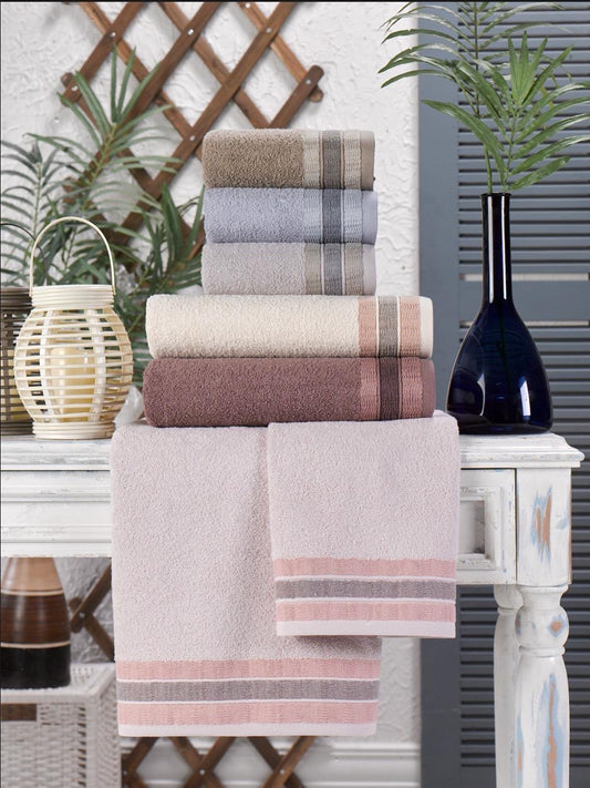 Triple Stripe Jacquard Towel - Purry