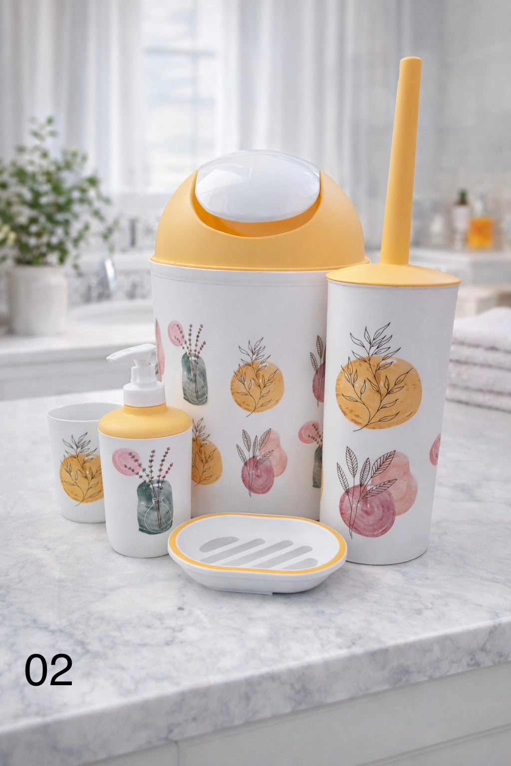 Printed Bathroom Accessory Set